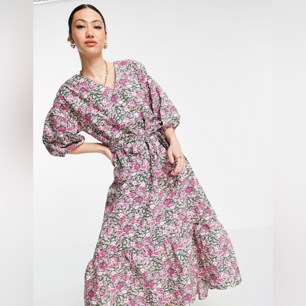 Mango midi floral dress